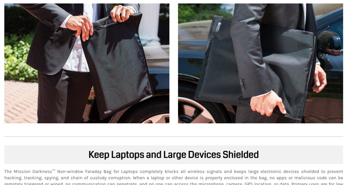 Mission Darkness laptop bag