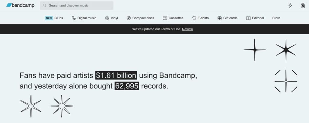 Bandcamp music download site